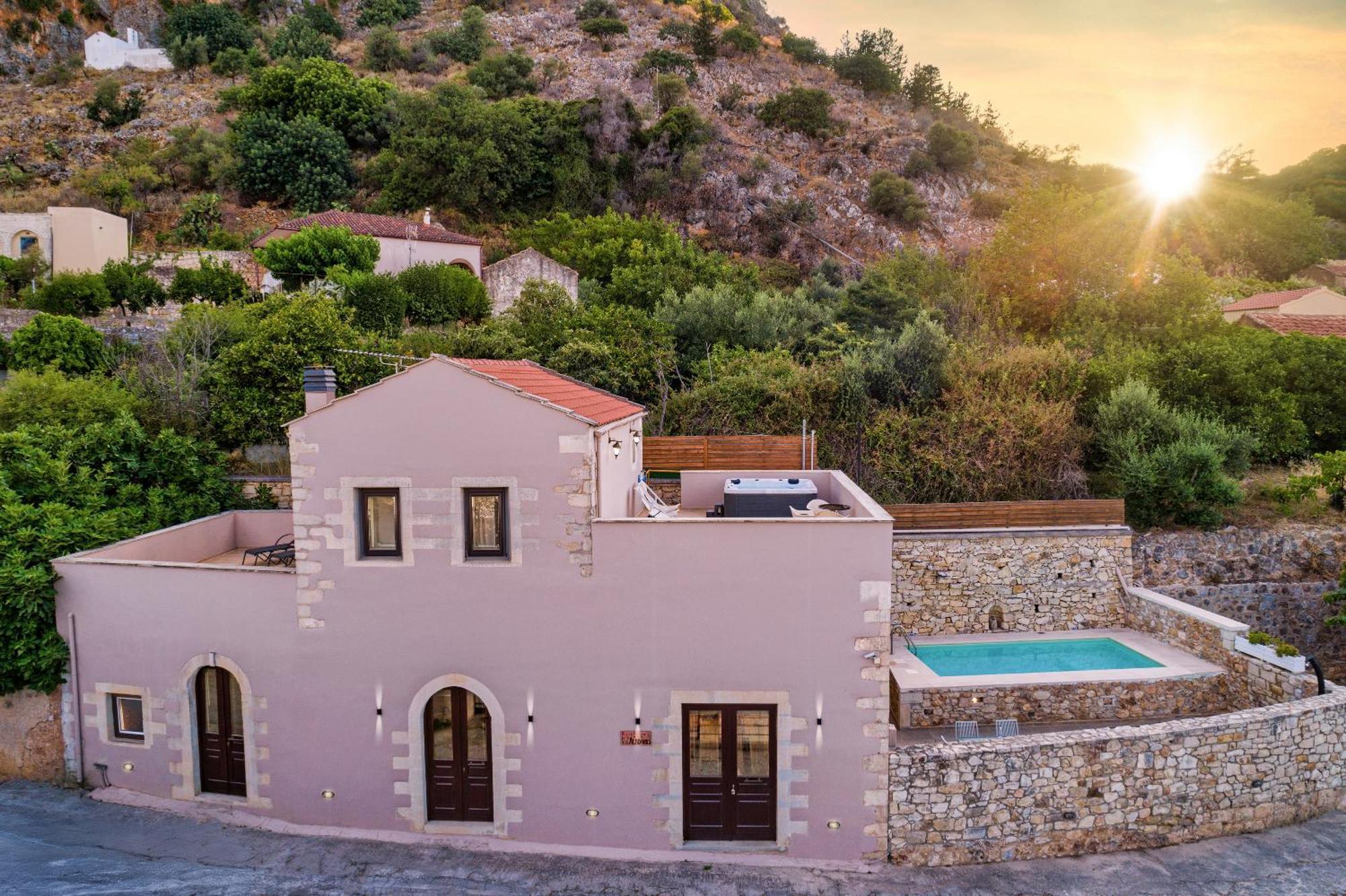 Olga'S Filoxenia - Villa Aladanos-Private Pool And Heated Jacuzzi Makhairoí 외부 사진